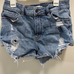 Eunina Kara sz M distressed high rise low rolled shortie
